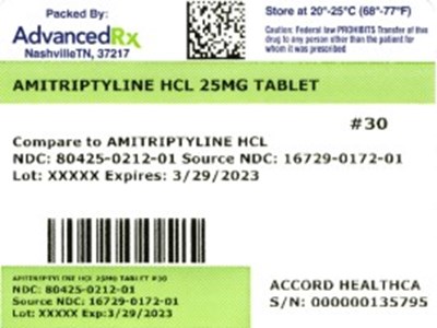 Amitriptyline HCL 80425-0212-01.jpg label 1 - Amitriptyline HCL 80425 0212 01